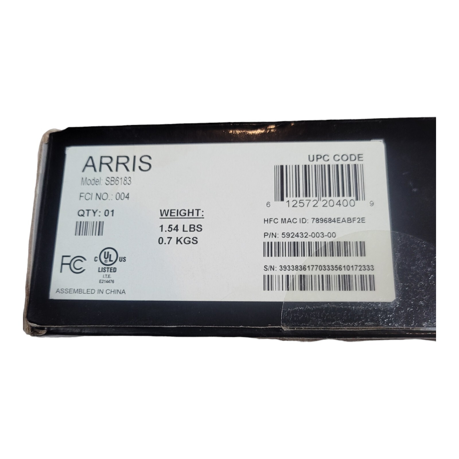 Arris Surfboard DOCSIS 3.0 Cable Modem Model SB6193 16×4 Speeds Open Box