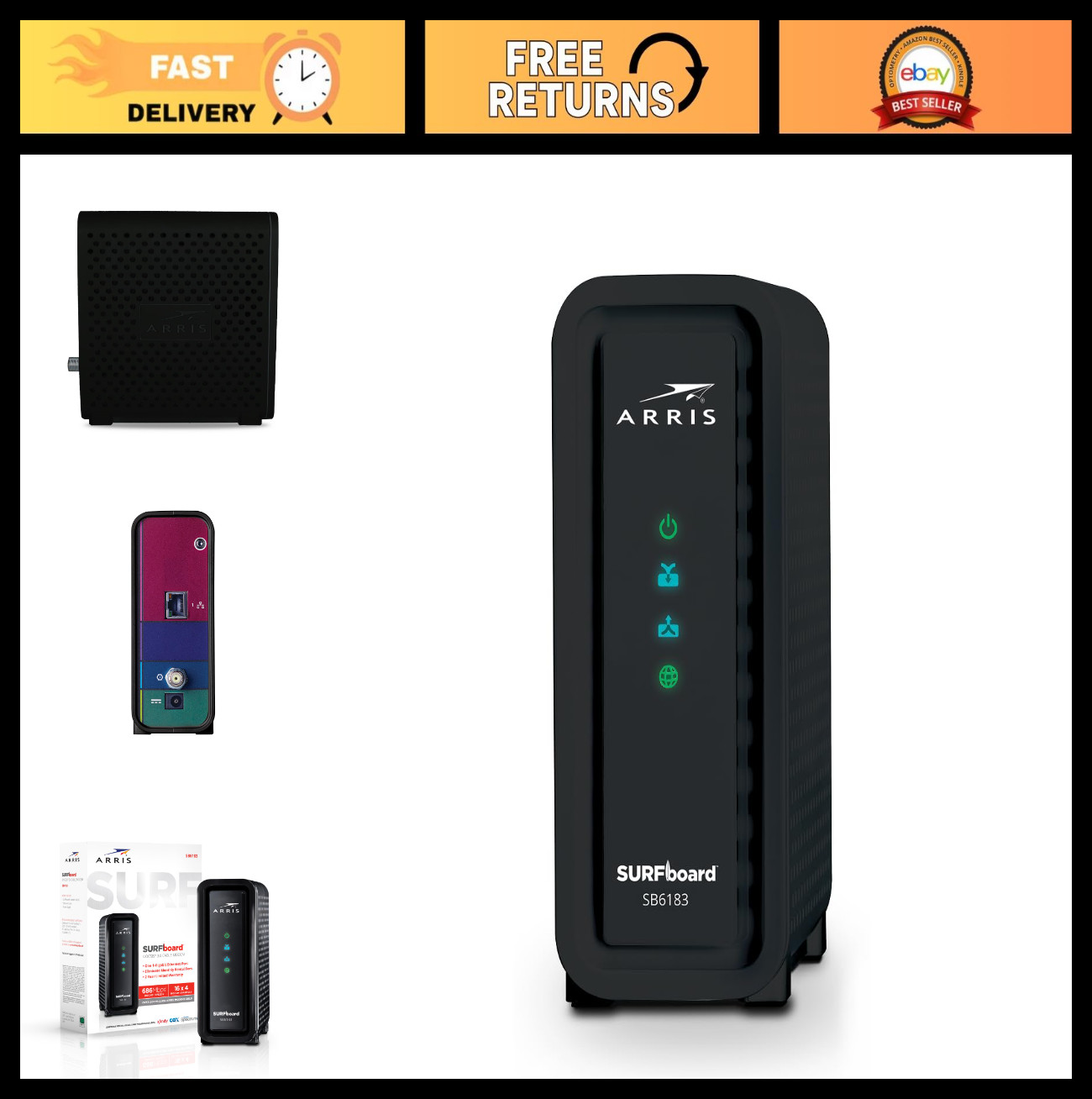 High-Speed DOCSIS 3.0 Cable Modem, 16×4 Gigabit, 1 Gbps Port, 400 Mbps Max Speed