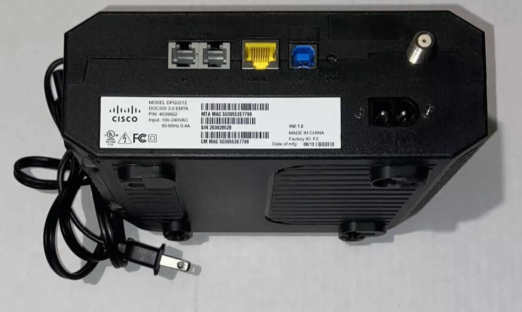 Cisco (DPQ3212) Cable Modem-Docsis 3.0 **TESTED & WORKING**