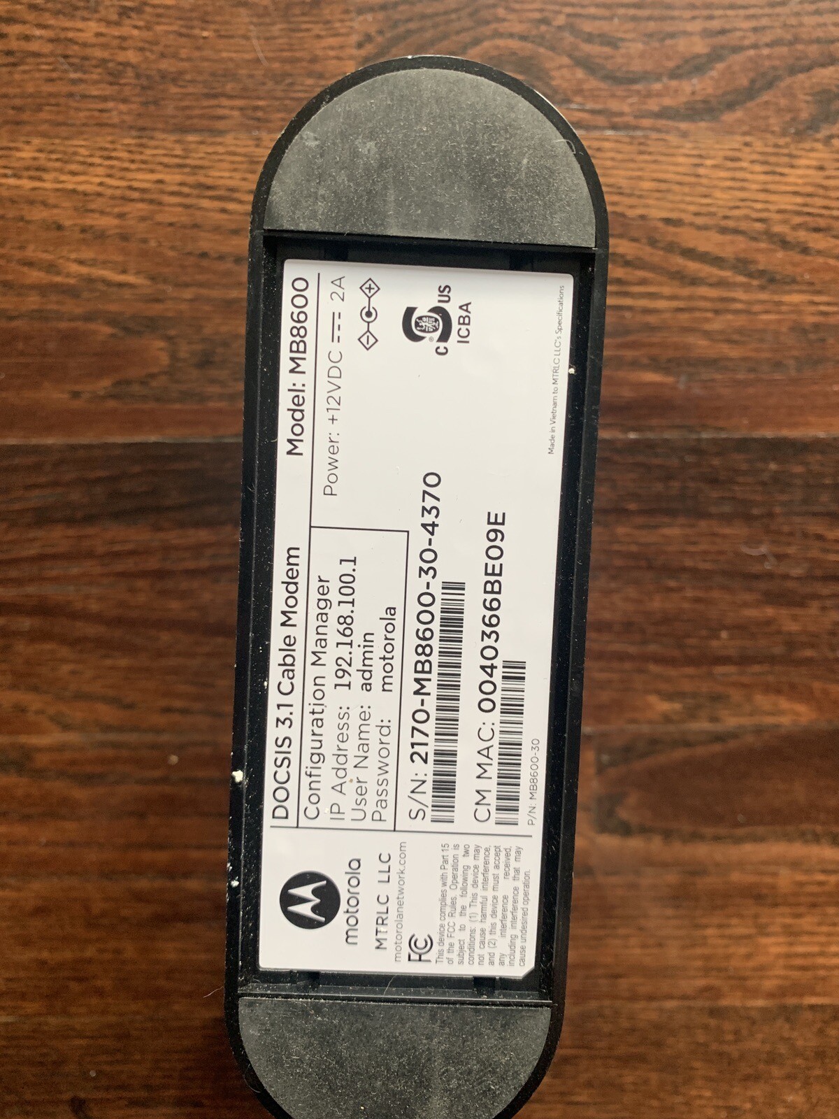Motorola MB8600 DOCSIS 3.1 Cable Modem(Comcast Xfinityc & Cox)Brand NEW –