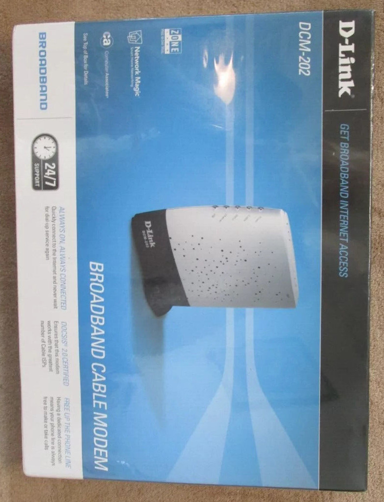 D-Link DCM-202 Broadband Cable Modem DOCSIS 2.0 Cable Modem Sealed Brand New