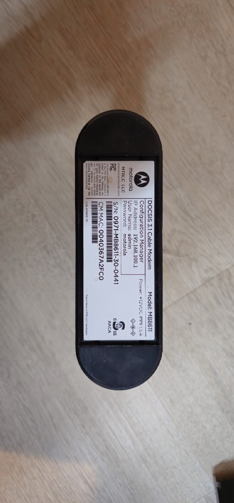 Motorola MB8611 Modem
