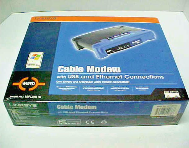 LINKSYS Cable Modem Model BEFCMU10 w/USB Ethernet Wired Brand FACTORY SEALED
