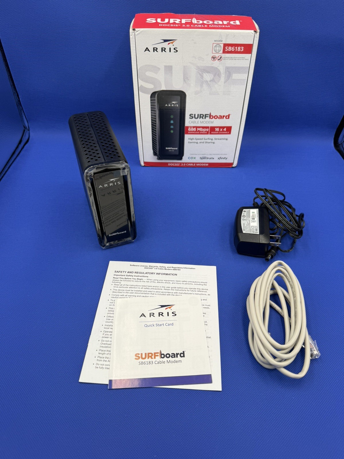 ARRIS SURFboard SB6183 DOCSIS 3.0 Cable Modem 16×4 Black