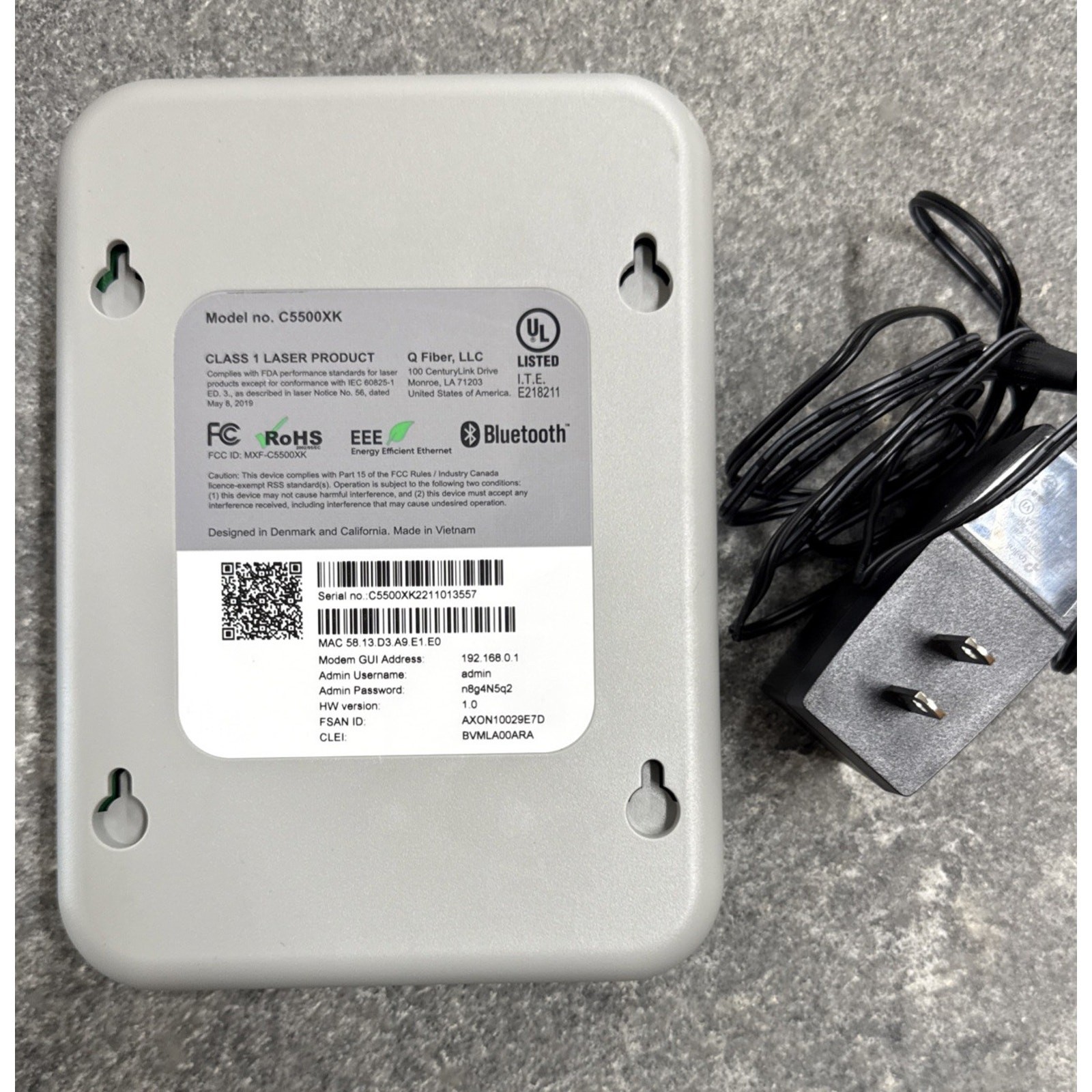 Quantum Fiber C5500XK High Performance Modem
