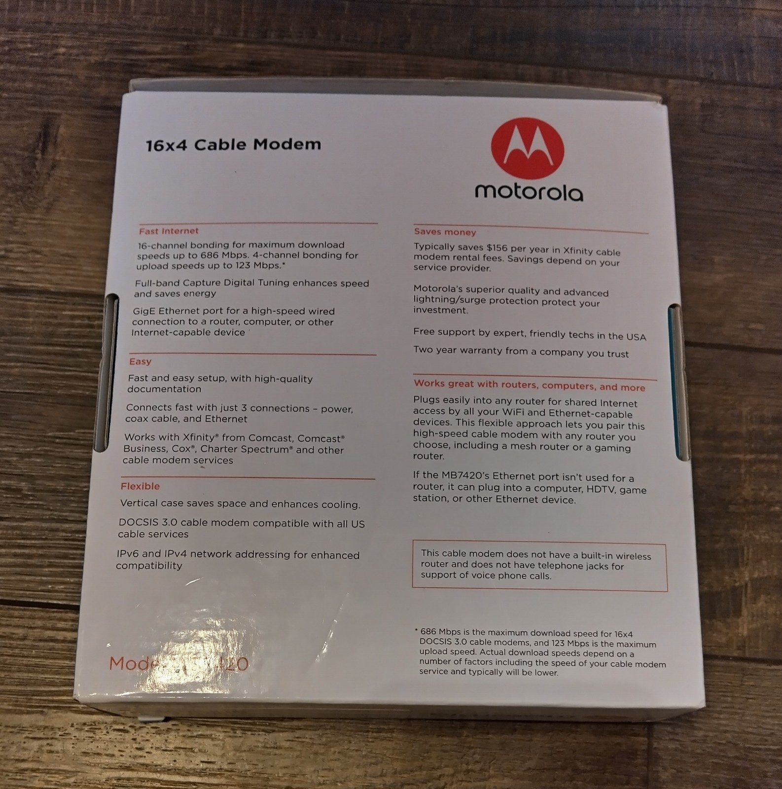 Motorola MB7420 16×4 High Speed ​​Cable Modem 686 Mbps