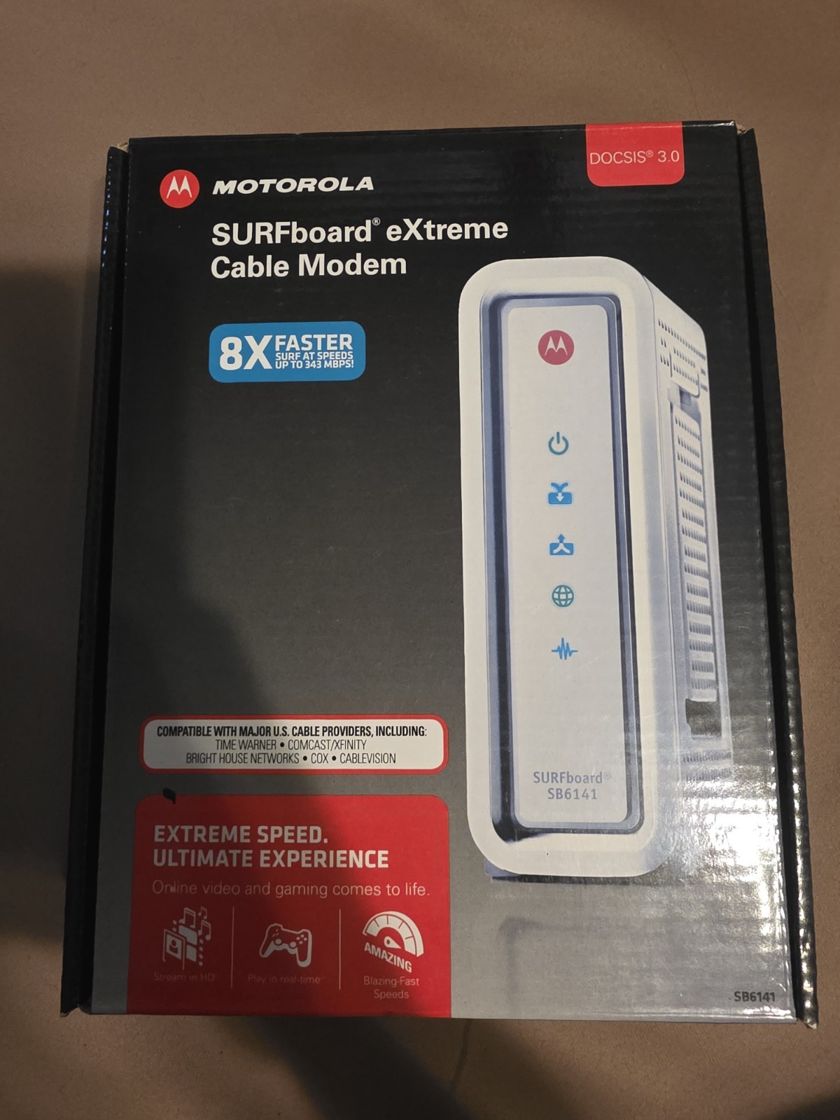 Motorola SB6141 Surfboard Extreme DOCSIS 3.0 Cable Modem, 300 MBPS