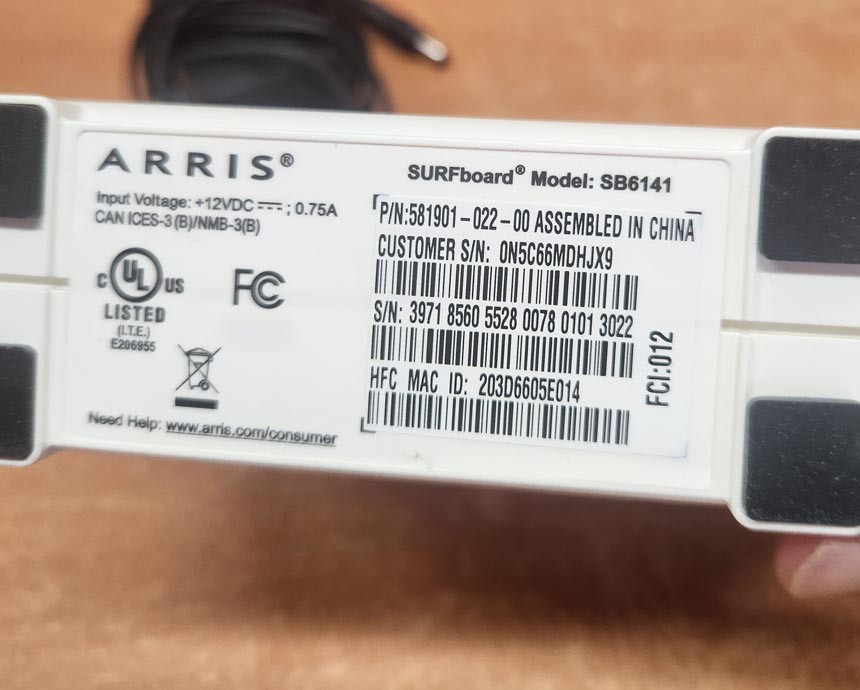 ARRIS Surfboard SB6141 Cable Modem