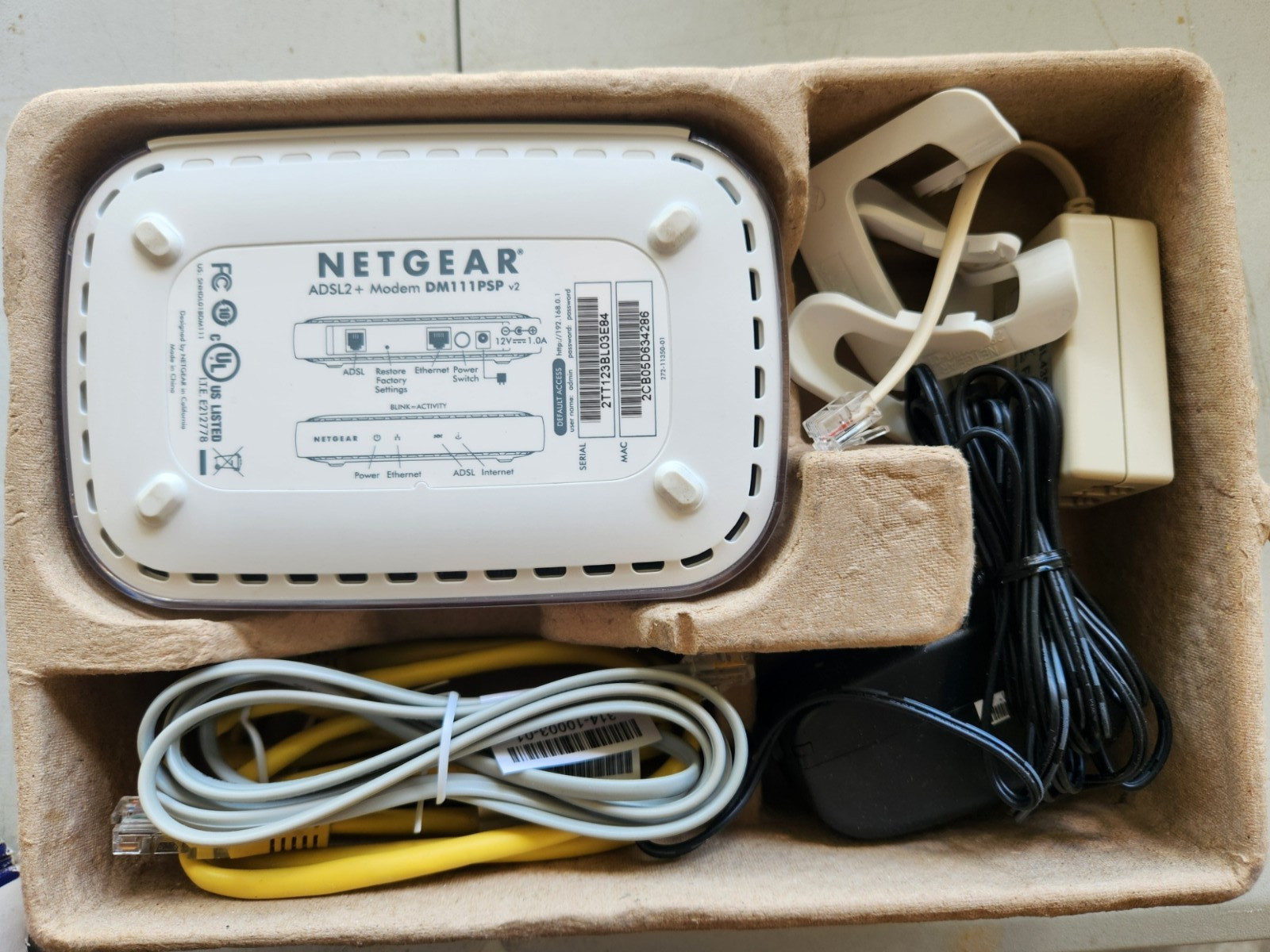 Netgear Broadband ADSL2 Plus Modem (DM111PSP-100NAS)