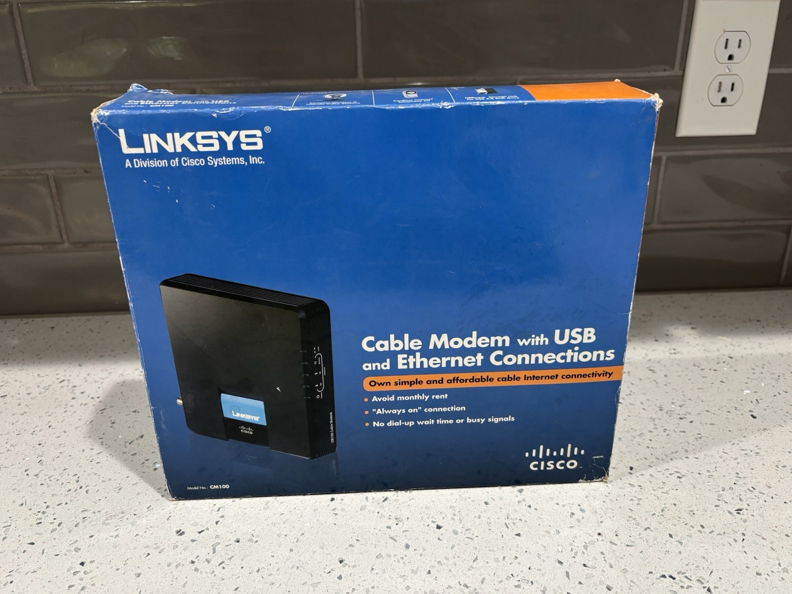 Linksys CM100 Cable Modem Usb And Ethernet 100 Mbps Internet