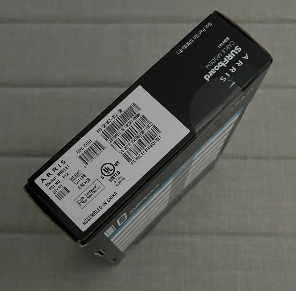 NEW ARRIS SURFboard SB6141 DOCSIS 3.0 Cable Modem 8XFaster Than Docsis 2.0