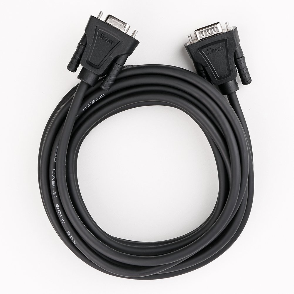 DB9 RS232 Serial Cable 10 Feet M/F Null Modem 7 Wire Crossover Black