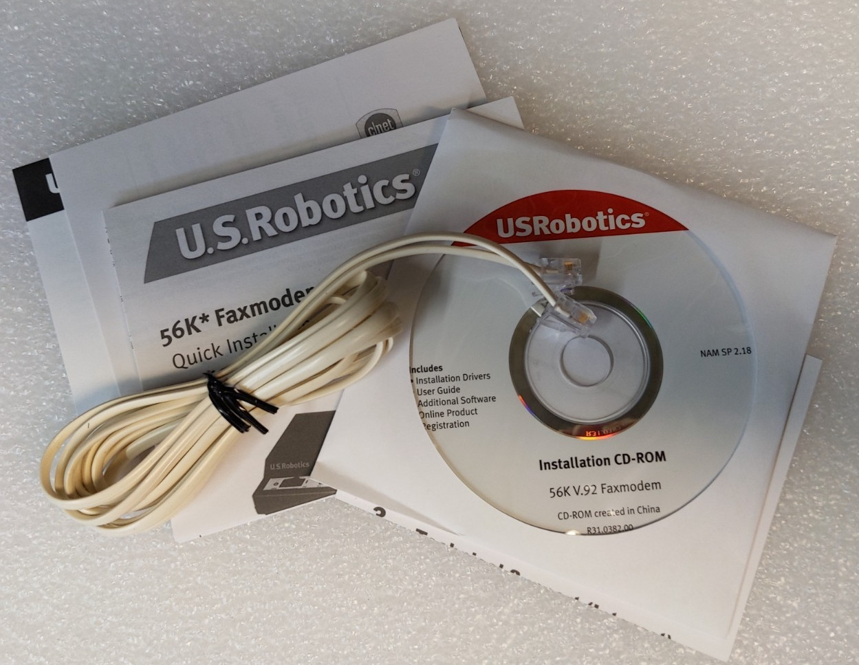 US Robotics USR5686 External 56K V.92 Fax Modem Serial RS-232 Dial-Up