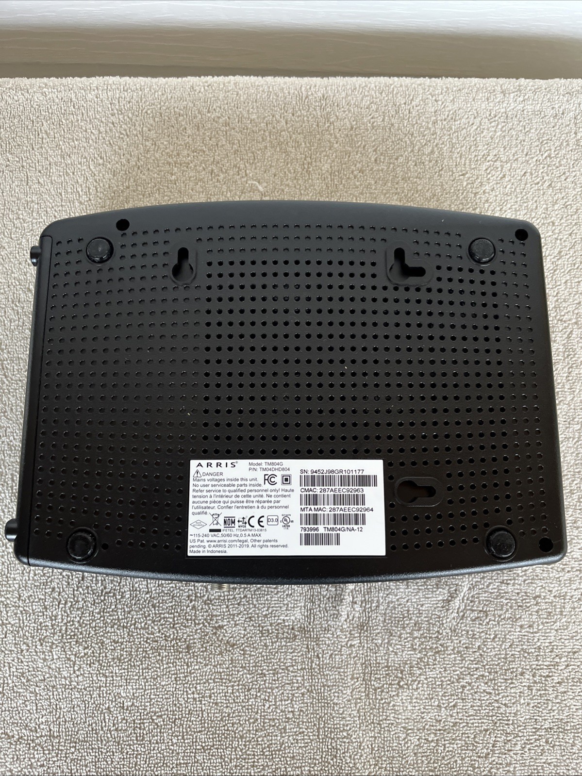 Modem Arris TM822G – No Cable Included