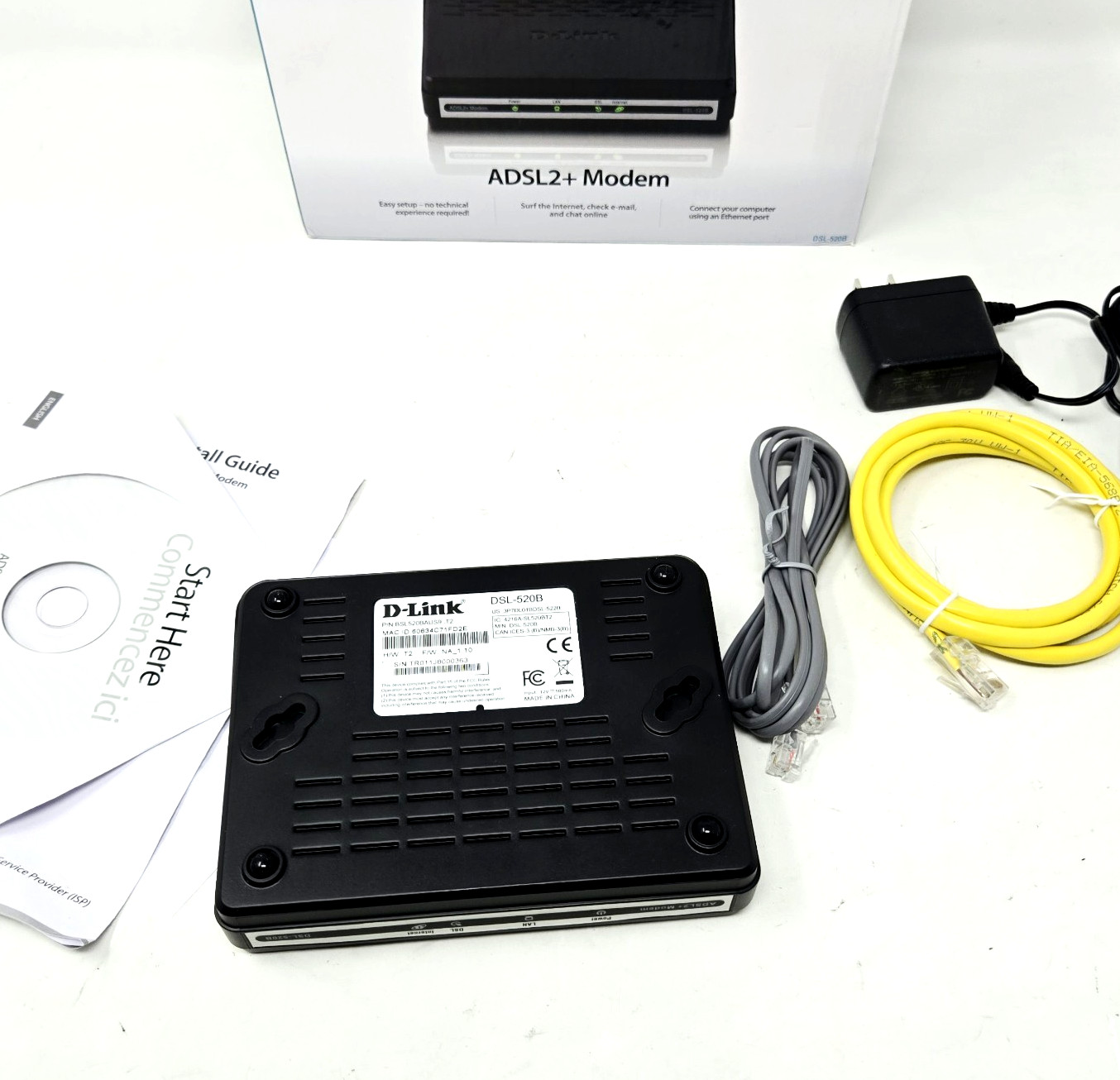 D-Link ADSL2+ Ethernet Modem-DSL-520B Broadband