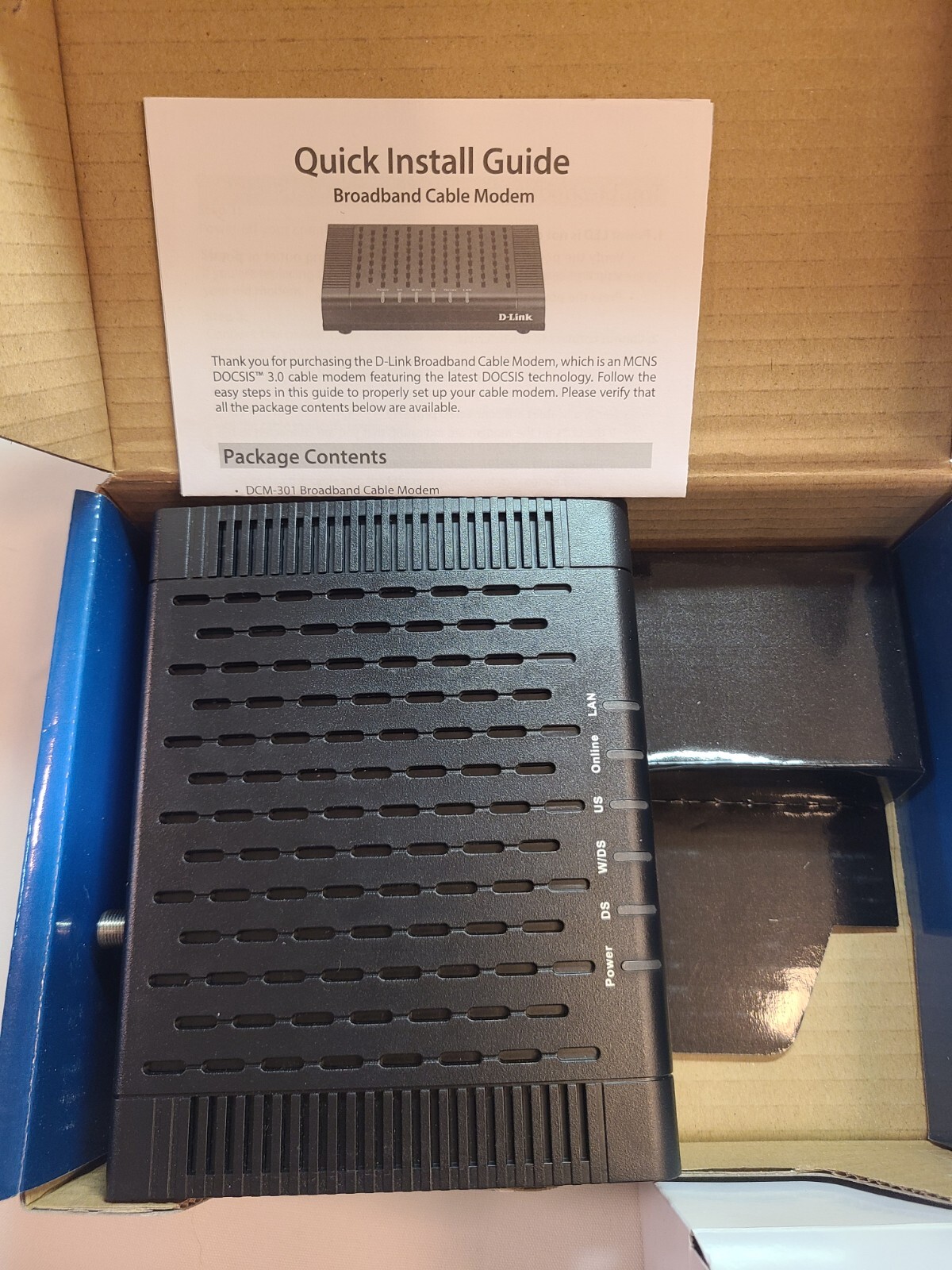 D-Link DOCSIS 3.0 Cable Modem (DCM-301) New in Box