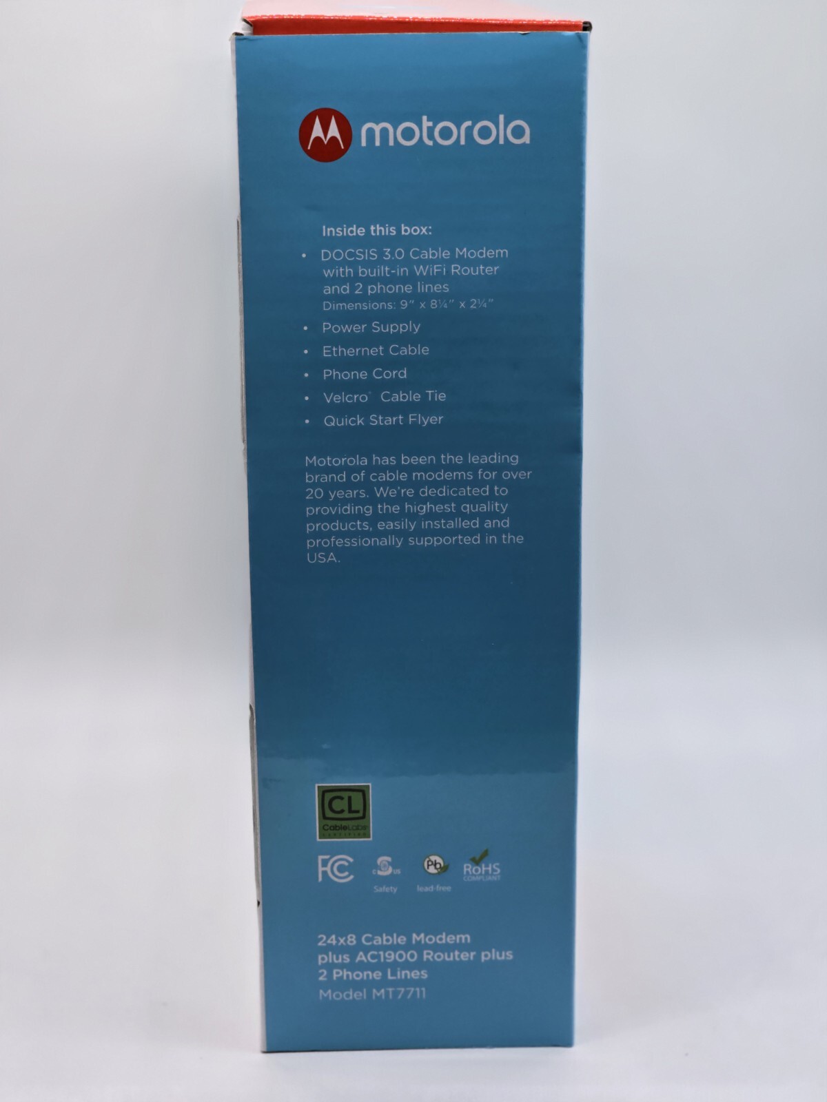 Motorola MT7711 24×8 Modem Router Two Phone Ports DOCSIS 3.0 AC1900 Dual Band
