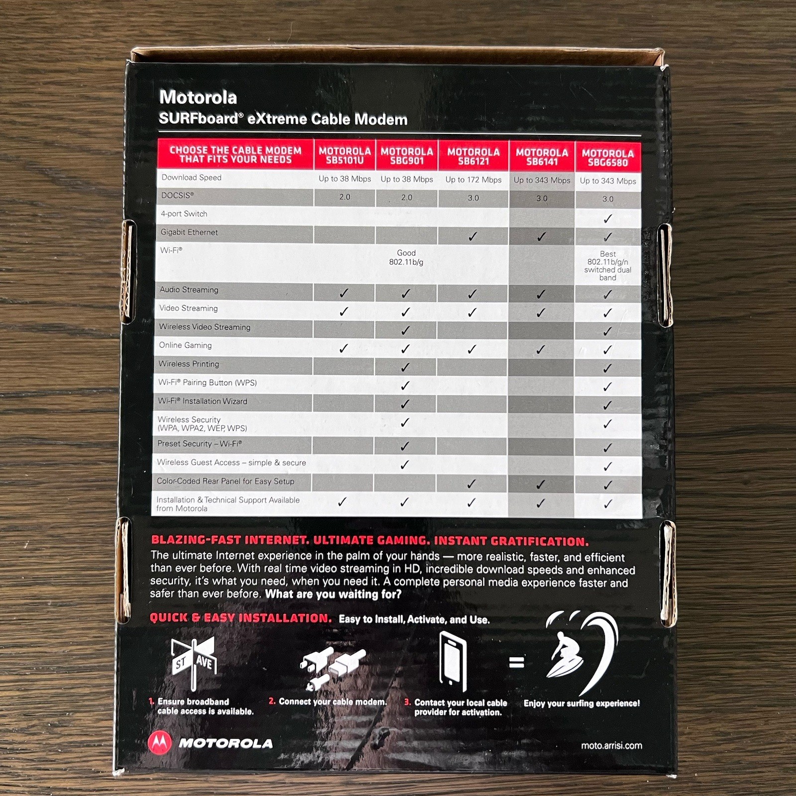 Motorola ARRIS SURFboard SB6141 DOCSIS 3.0 Cable Modem 400 Series – New , G4