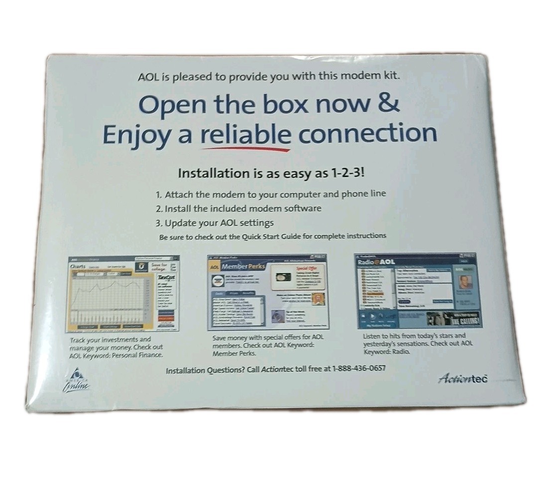 Y2K ActionTec Modem Kit from AOL Sealed Box Model EX56012-04