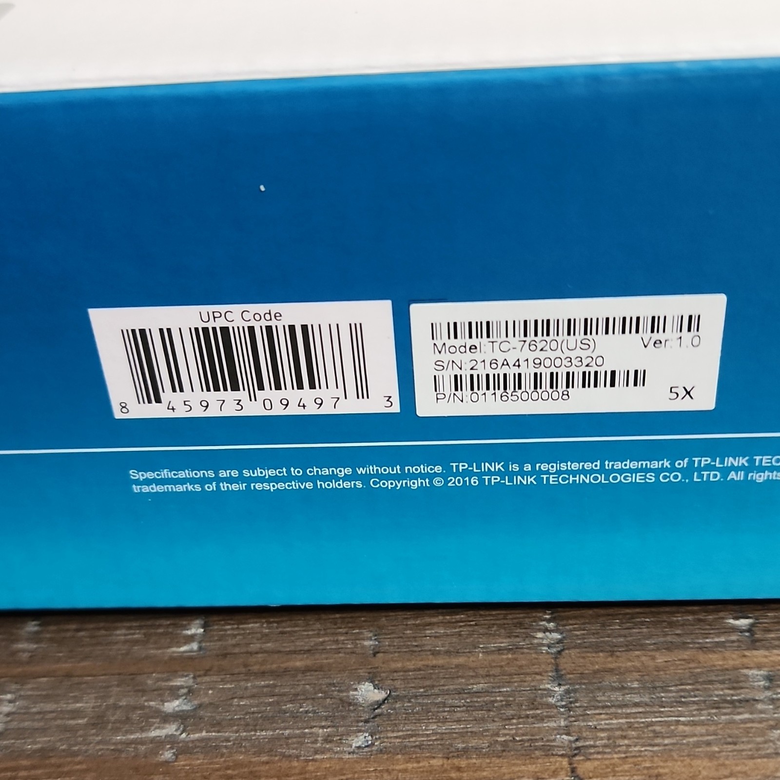 TP-LINK TC-7620 DOCSIS 3.0 Cable Modem 680Mbps 1x Gigabit Ethernet Black
