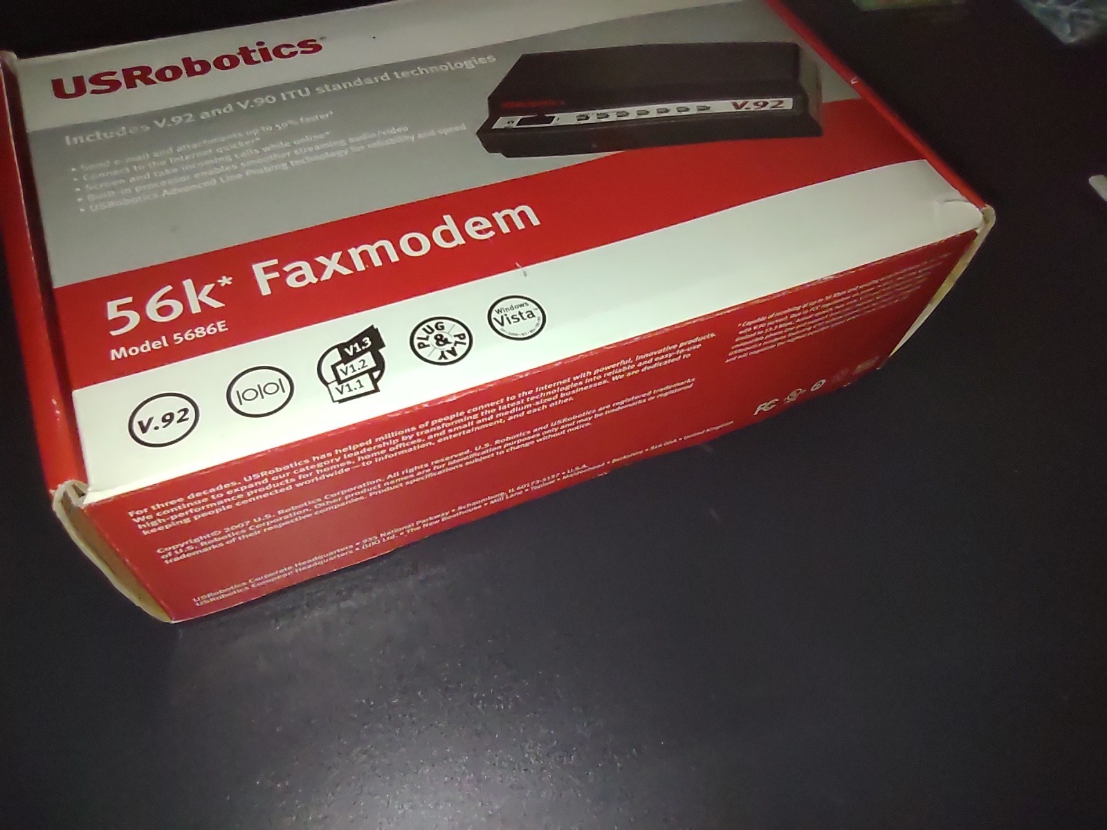 US Robotics 5686E 56K FaxModem V.92 And V.90 Technologies Unused