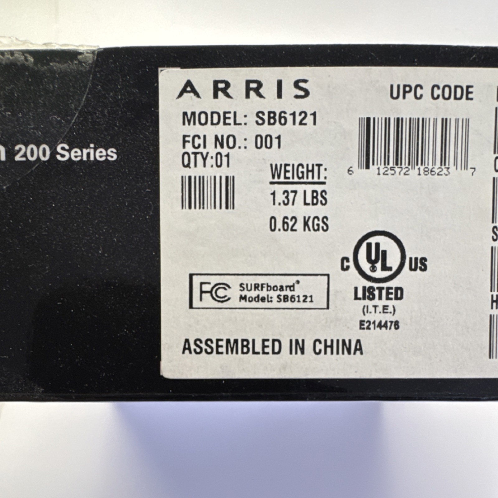 Cable Modem – Motorola ARRIS SURFboard SB6121 DOCSIS 3.0 172Mbps IPv6 Black