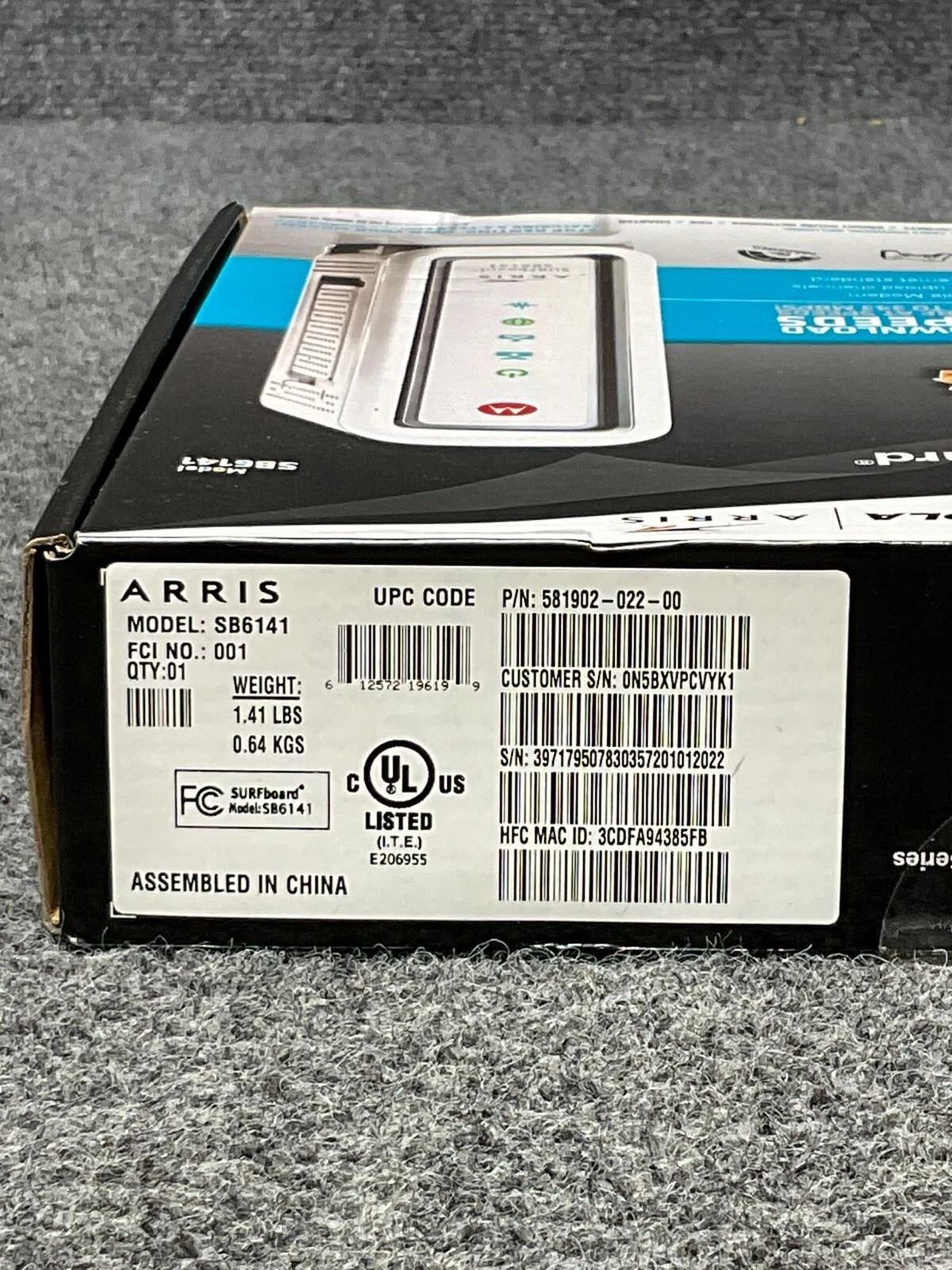 Motorola ARRIS SURFboard SB6141 DOCSIS 3.0 Cable Modem 400 Series Used