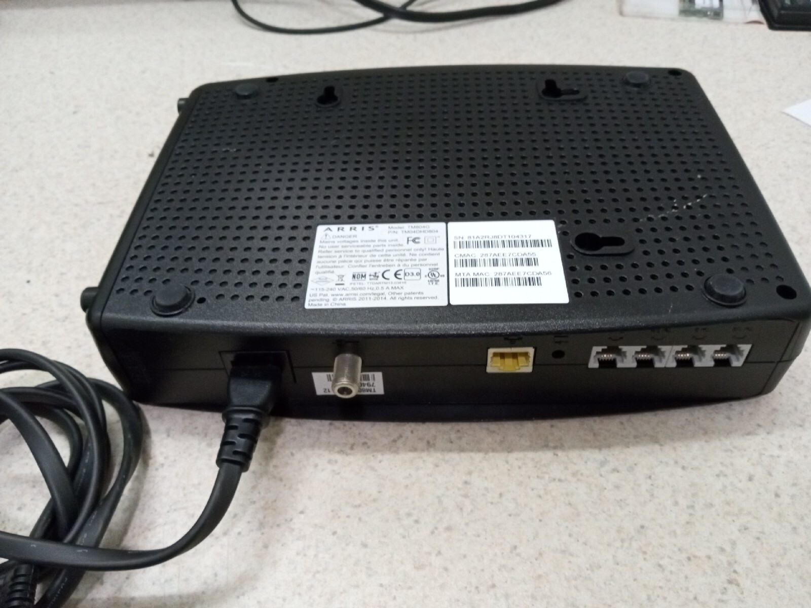 Arris Touchstone TM804G Telephone Cable Modem