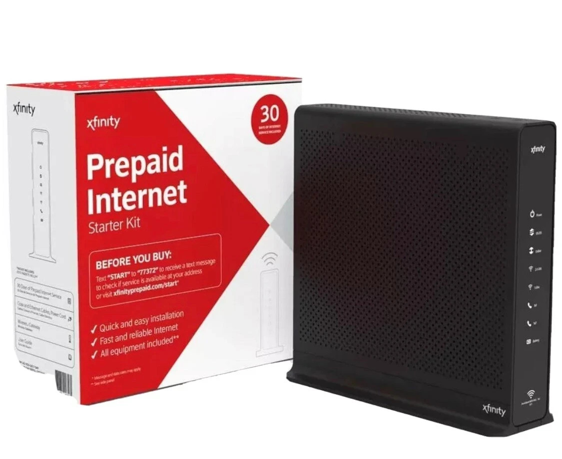 Xfinity 30 Prepaid Internet Starter Kit ARRIS TG1682G DUEL BAND WI-FI Modem