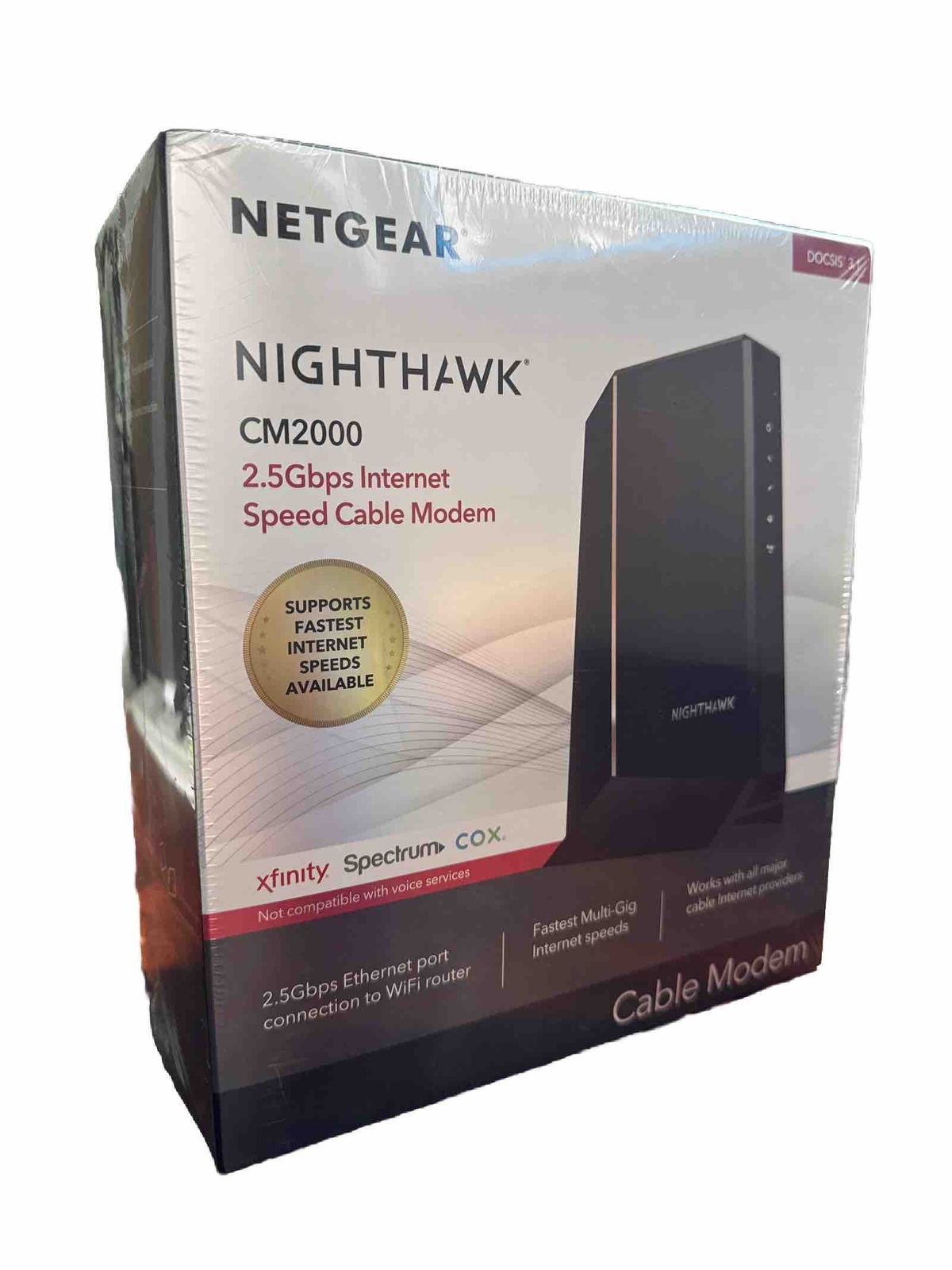NETGEAR Nighthawk Multi-Gig Cable Modem (CM2000) Cable Compatible Docsis 3.1