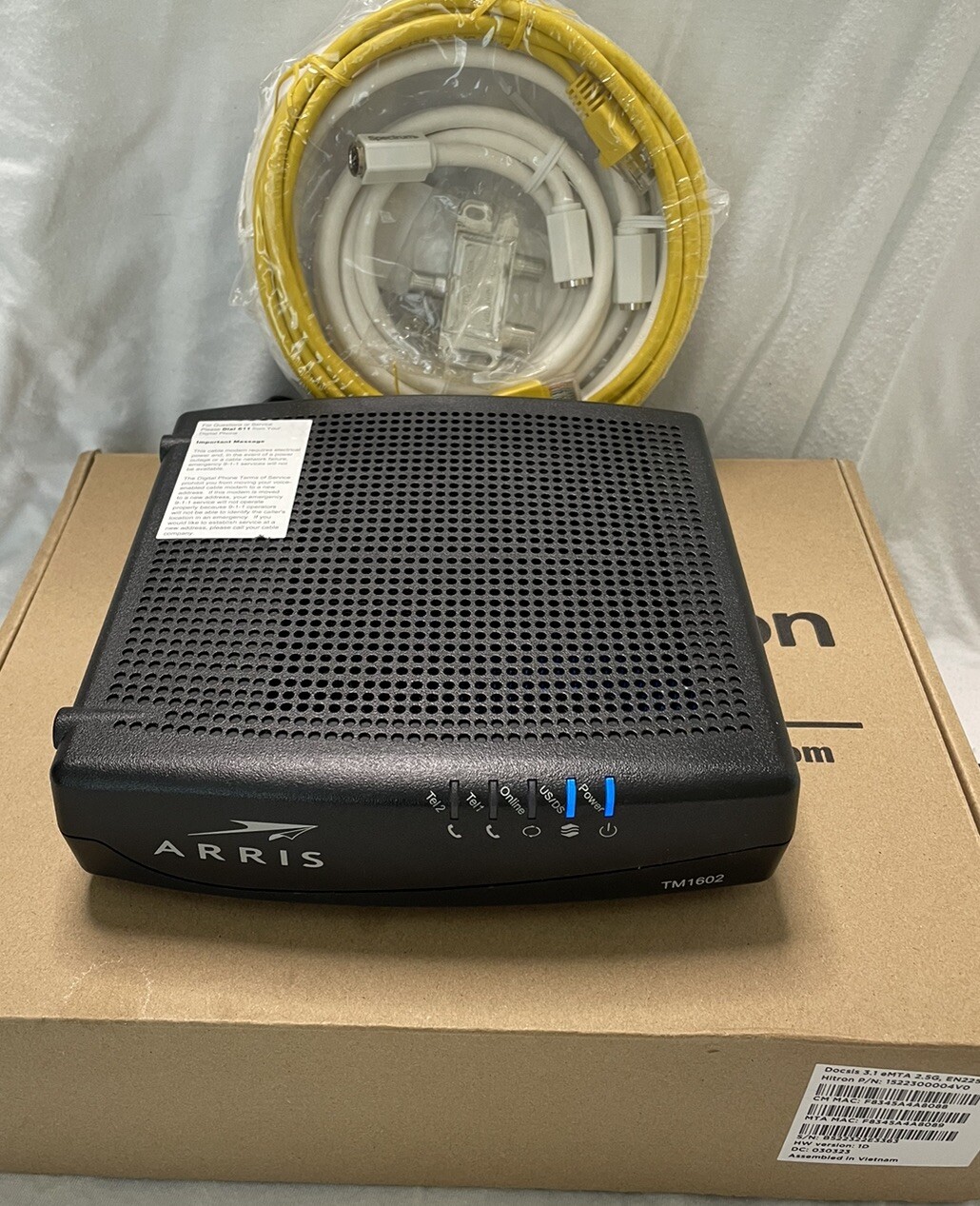 Arris Touchstone TM1602A Telephony Cable Modem 16×4 Docsis 3.0