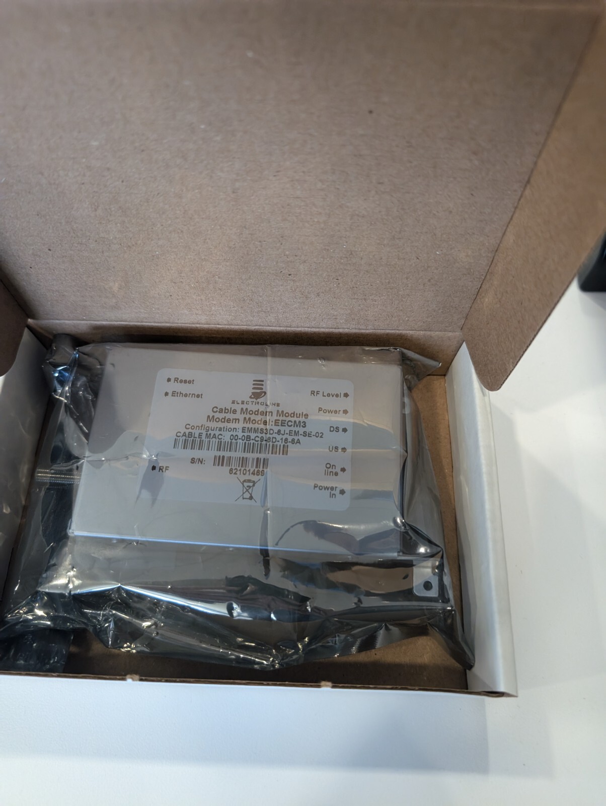 Electroline DOCSIS 3.0 Embedded Cable Modem EMMS3D-6J-EM-SE-02-SI, V1.12