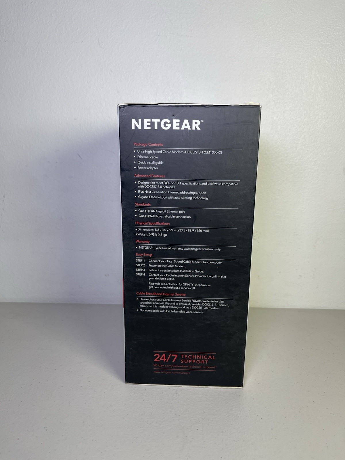 NETGEAR CM1000 DOCSIS 3.1 Up To 1Gbps Cable Modem CM1000-100NAS
