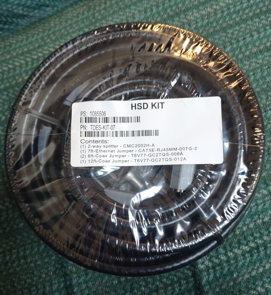 HSD Cable Kit-7 ft Ethernet & 6/12 ft. Coax (jumpers) Cables-Splitter