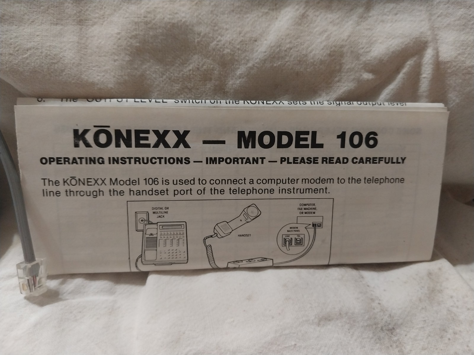 Unlimited Systems Konexx Model 106 Connection Device Phone Voice Data #F6