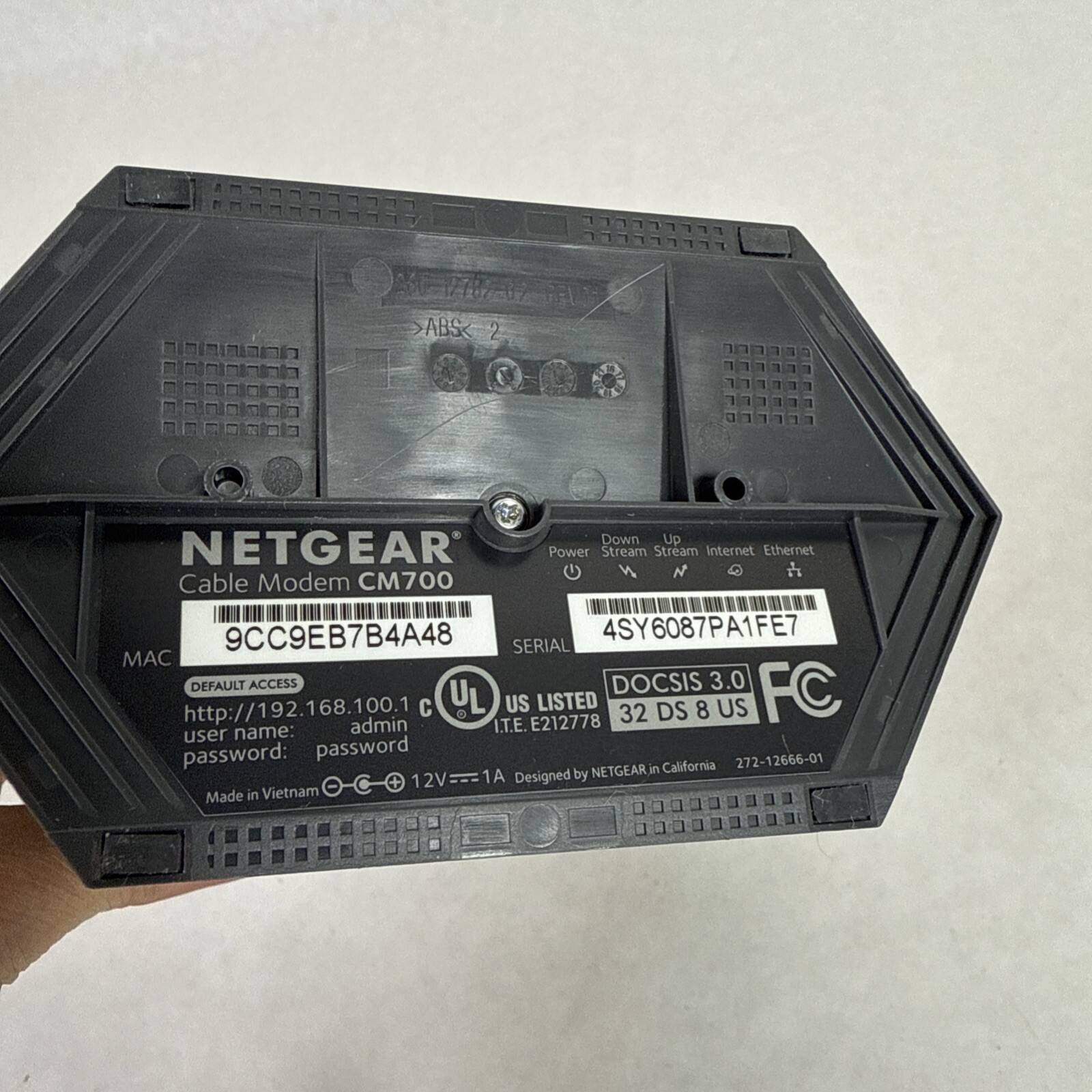 Netgear CM700 High Speed Cable Modem Docsis 3.0 W/ Power Cord And Ethernet Cable