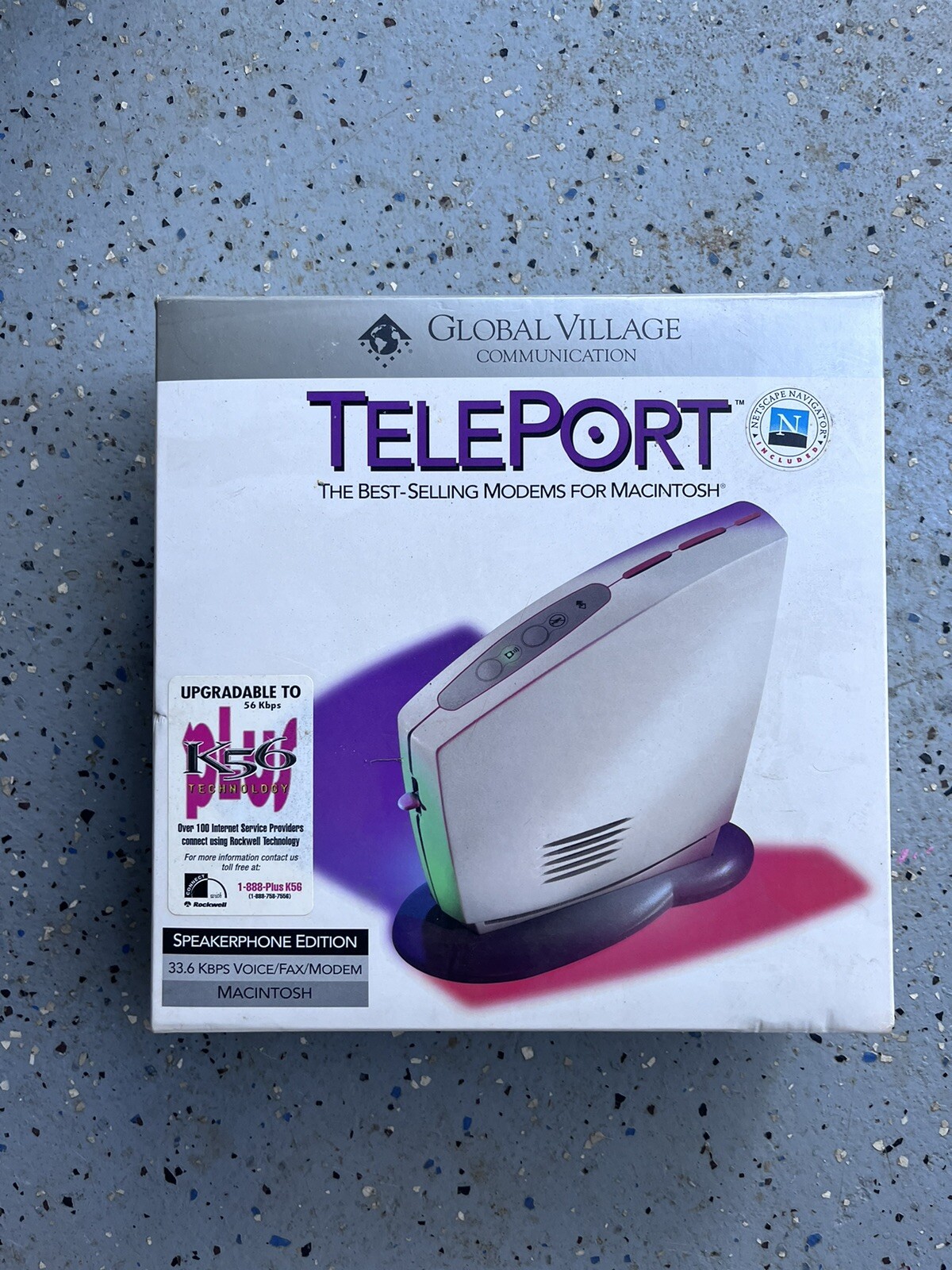 Global Village Communication Teleport Speakerphone Modem for Macintosh 33.6 Kbps