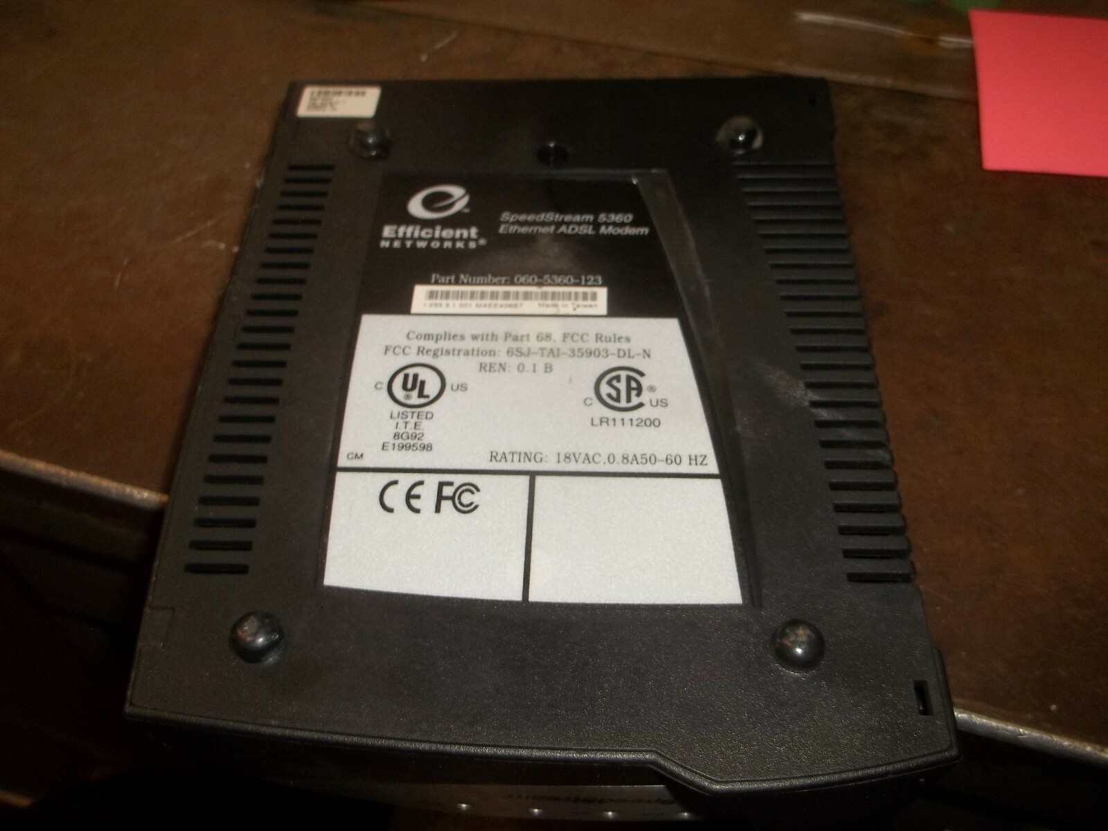 EFFICIENT NETWORKS 060-5360-123 SPEEDSTREAM 5360 ETHERNET ADSL MODEM (647)