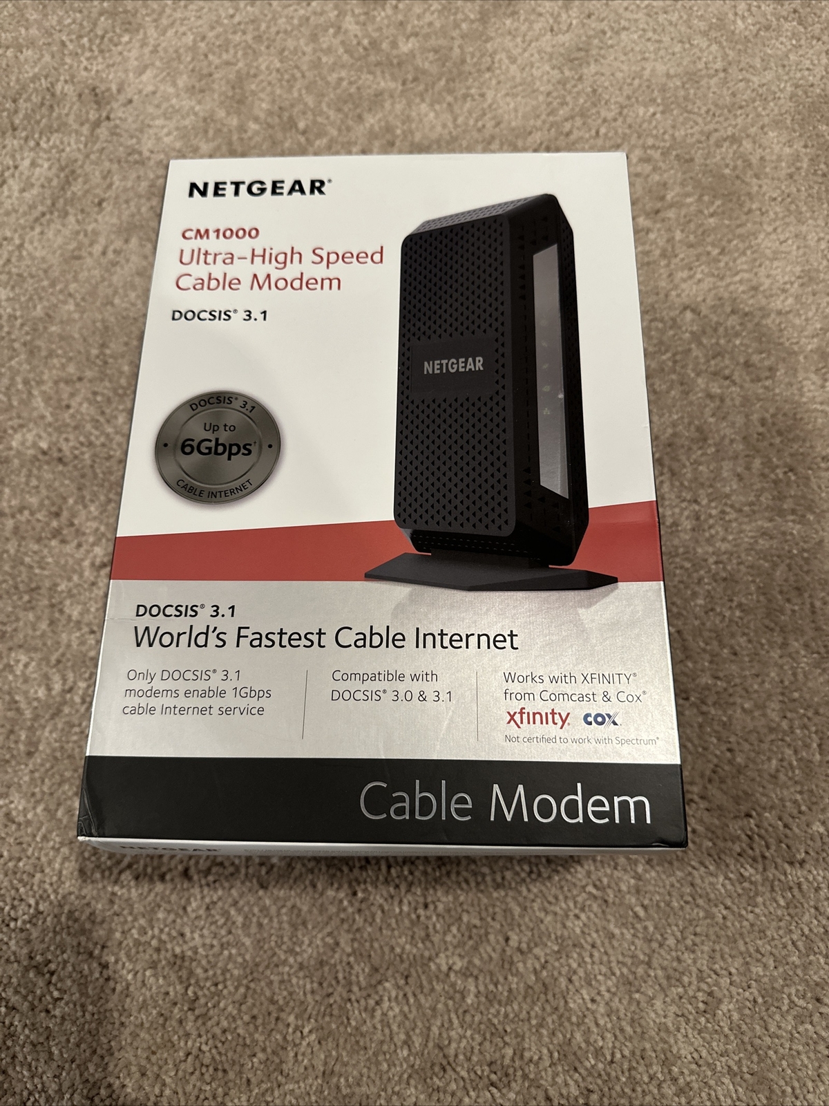 NETGEAR CM1000 Wired-Ethernet (RJ-45) Cable – CM1000100NAS (Black)
