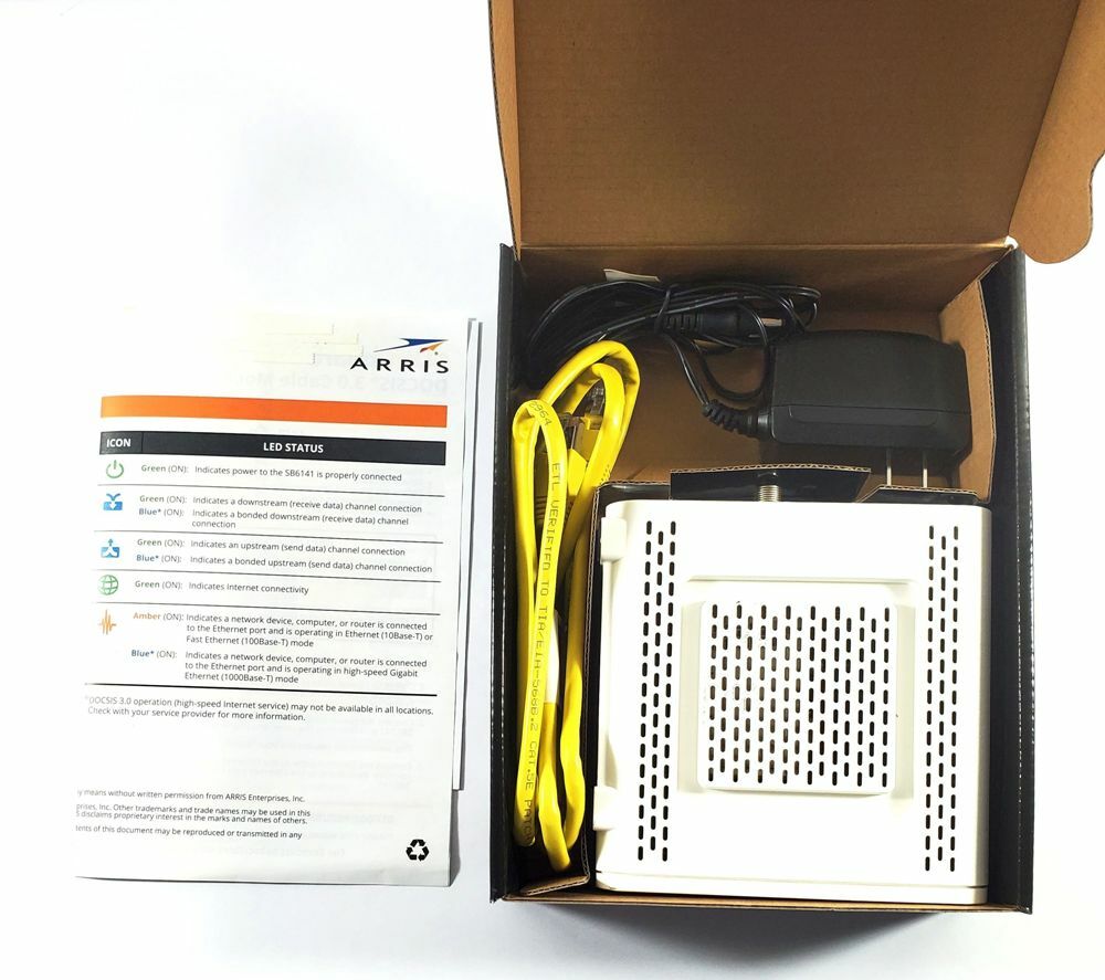 ARRIS SURFboard Cable Modem SB6141 DOCSIS 3.0 Power Adapter