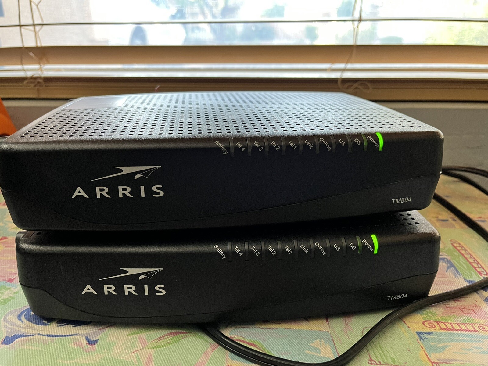(2) – ARRIS TM804 Cable Modems •For Parts • Model TM804G Turns On • Not Tested