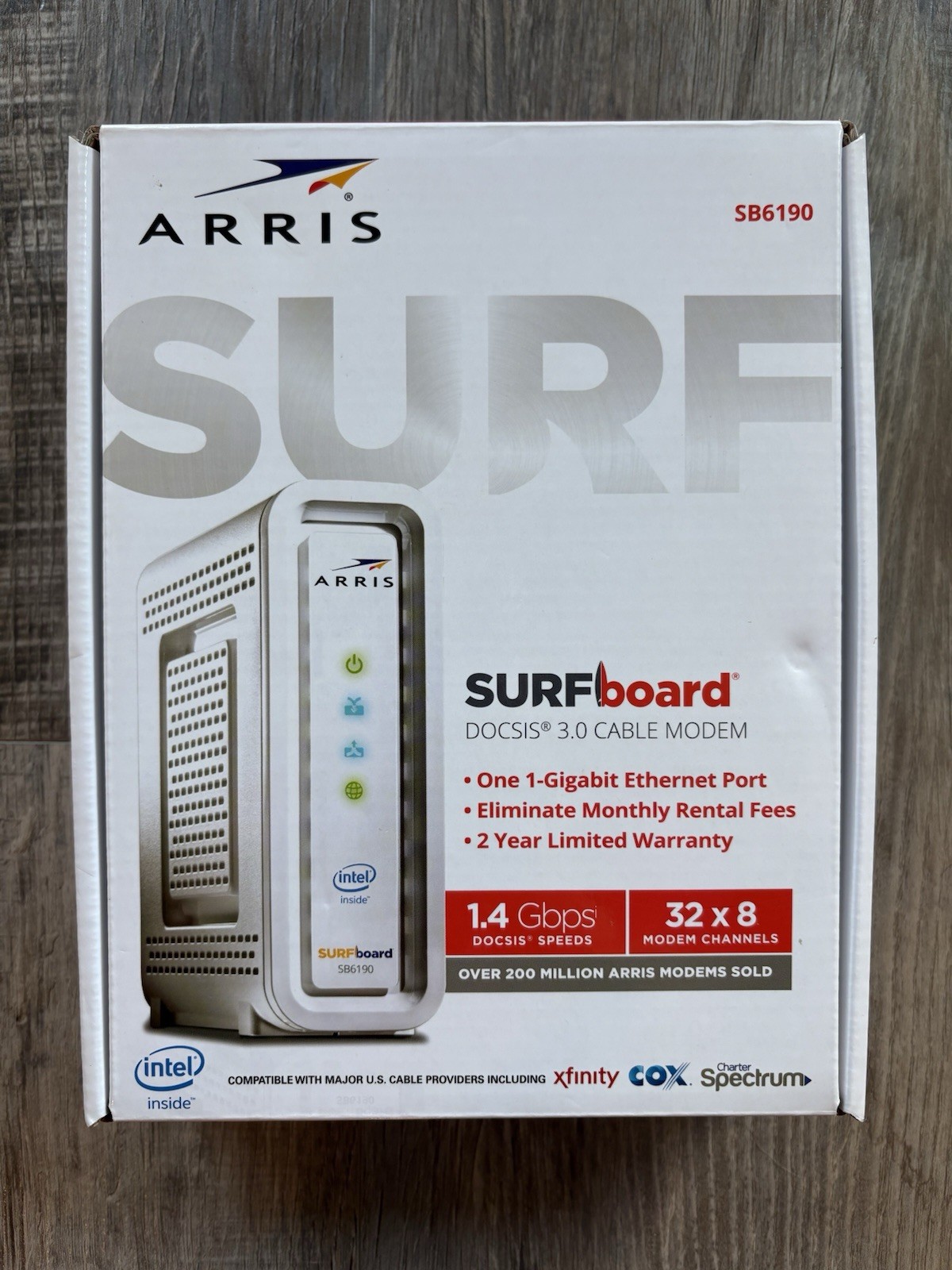 ARRIS SURFboard SB6190 DOCSIS 3.0 32 x 8 Gigabit Cable Modem 1.4 Gbps