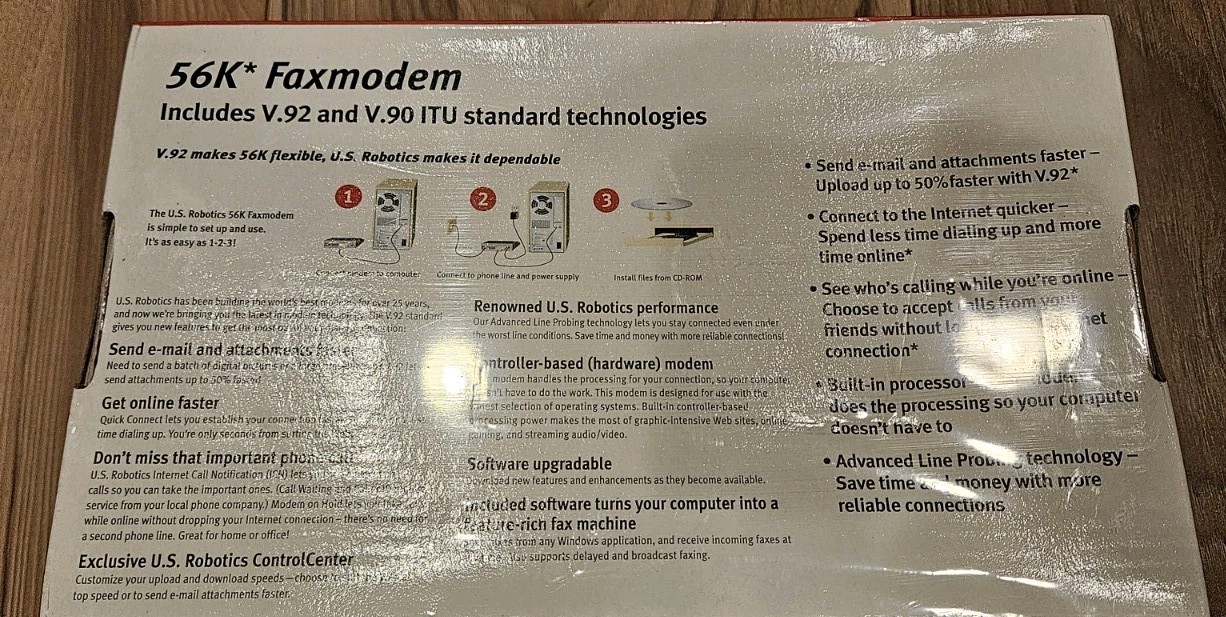 *NIB* US Robotics USR5686E 56k V.92 & V.90 ITU Standard tech Fax Modem – SEALED