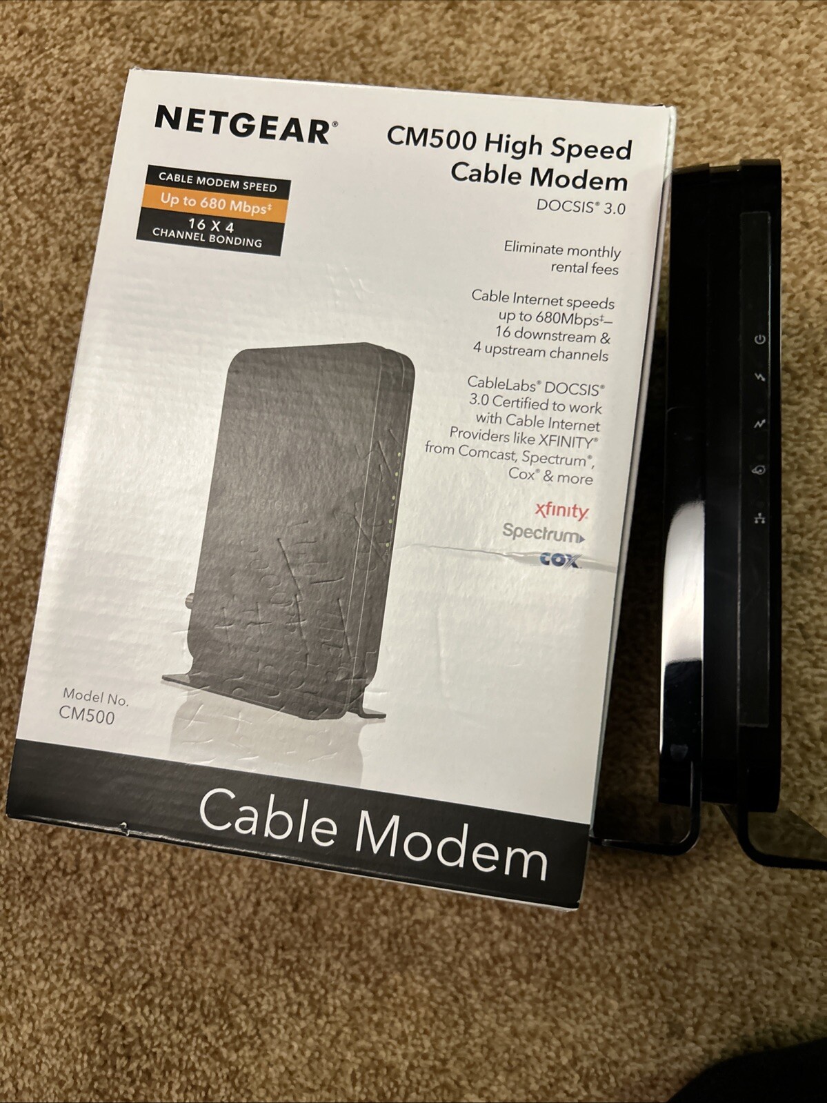 NETGEAR Cm500-1aznas 16×4 DOCSIS 3.0 Cable Modem Max Download Speeds of 686mbps