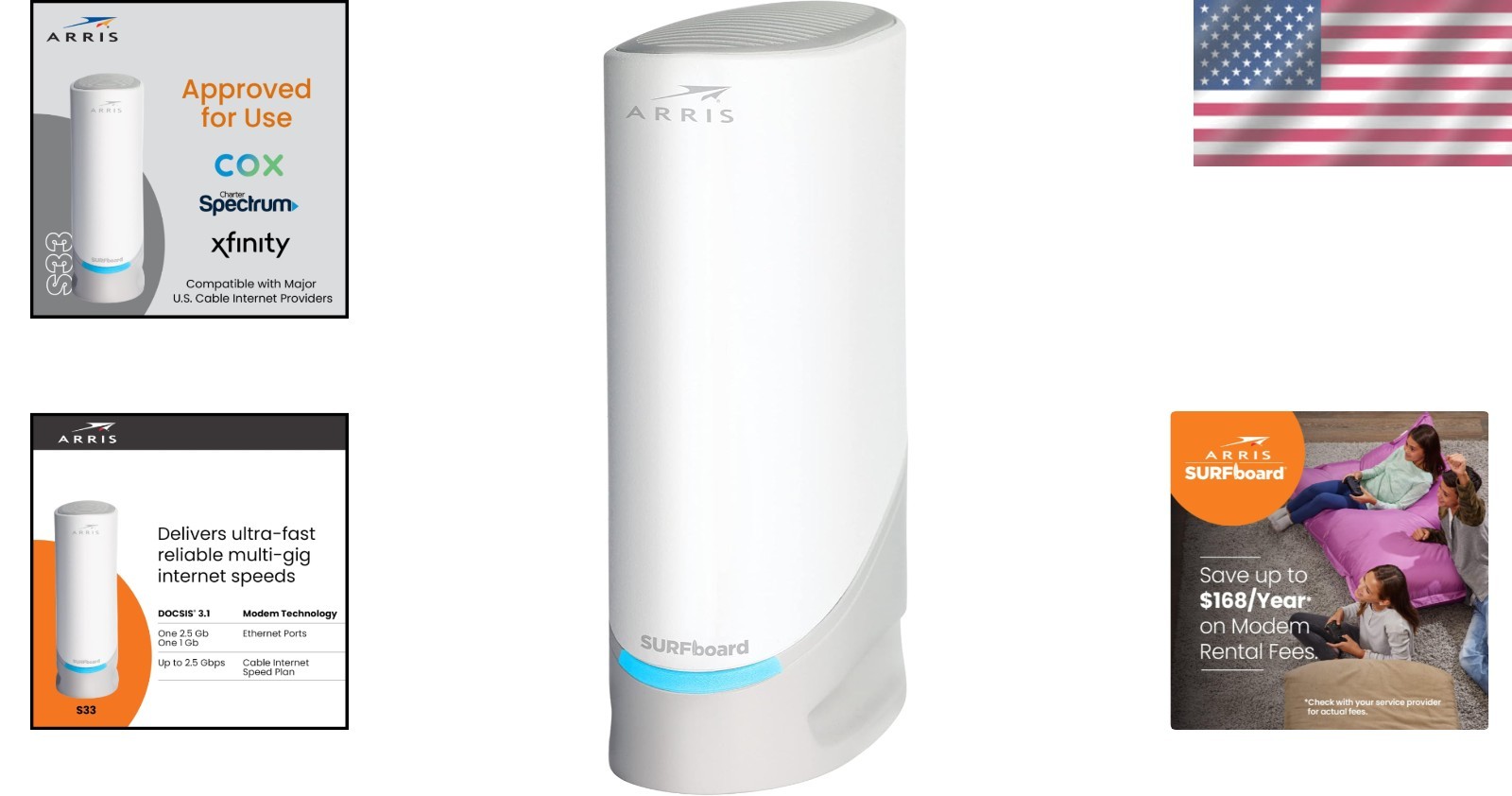 SURFboard S33 Renewed DOCSIS 3.1 Cable Modem – 2.5 Gbps High-Speed Networking