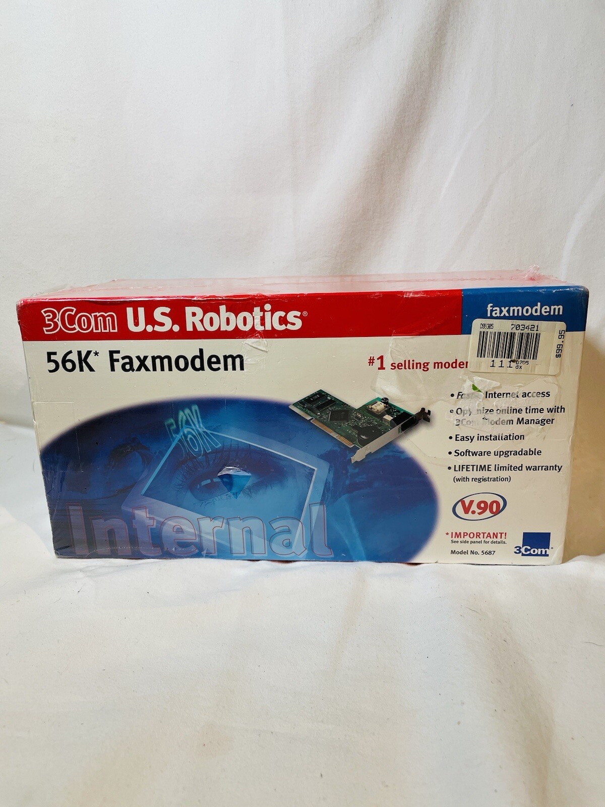 3COM U.S Robotics 5689 56K Faxmodem V.90 56K Standard and X2 Technology