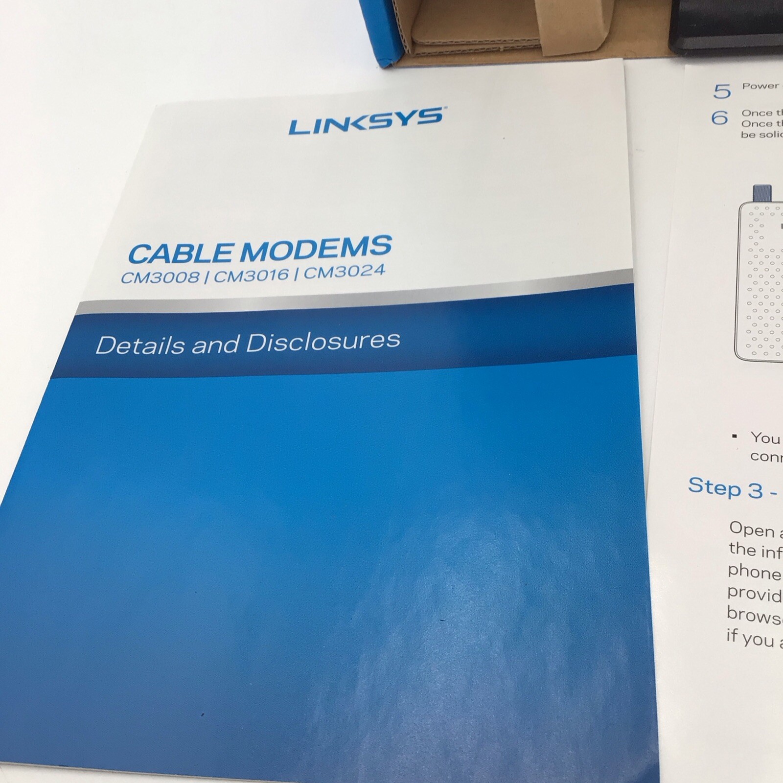 Linksys ‎B01DACQM9M 24×8 Cable Modem Intel Model# CM3024 Xfinity Cox Charter TWC