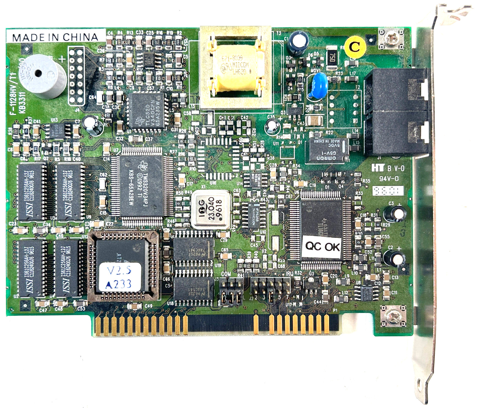 Vintage GVC Lucent F-1128HV/T1 RJ11 Fax Modem Slot Card