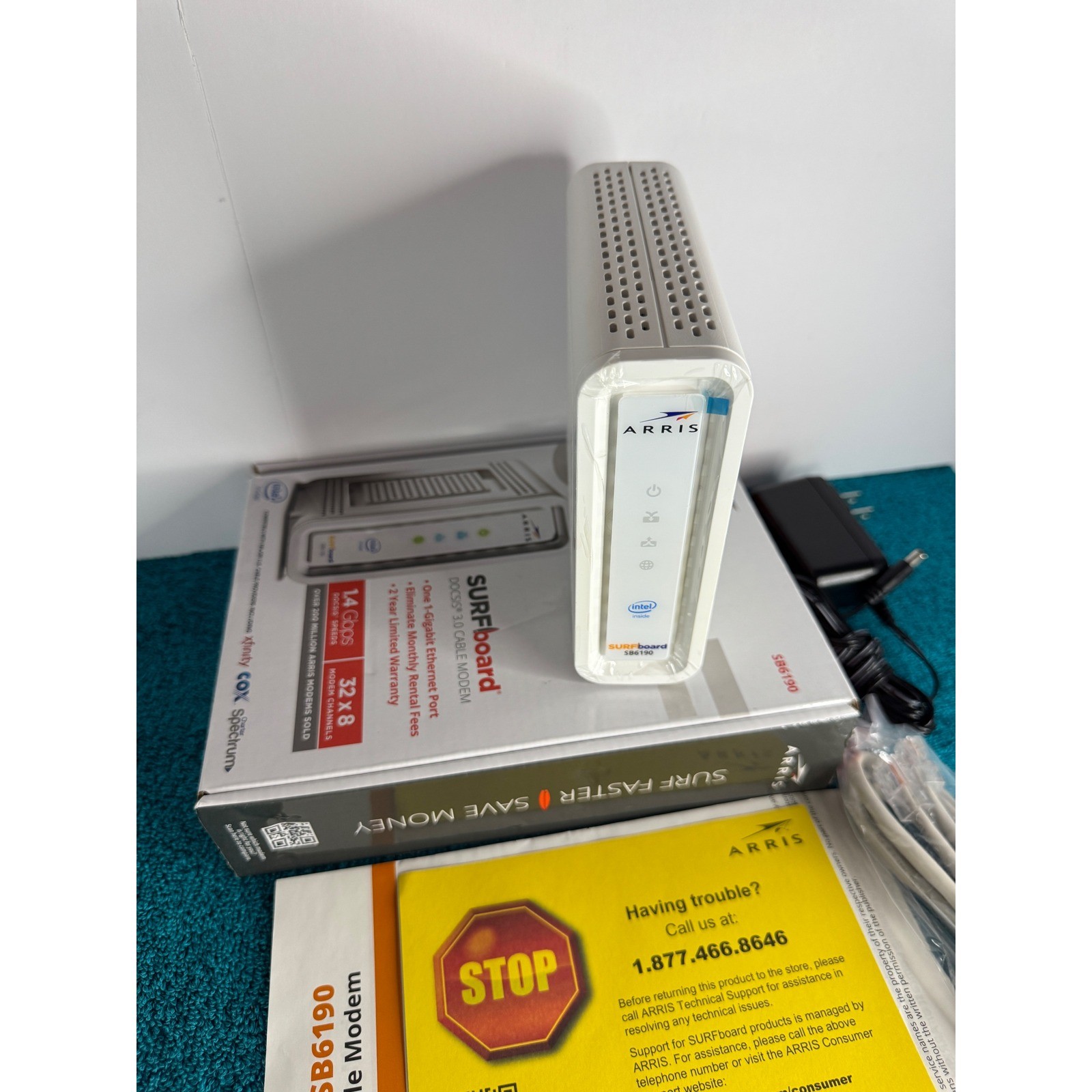 ARRIS SURFboard SB6190 DOCSIS 3.0 Cable Modem Intel Inside White – Ships Free