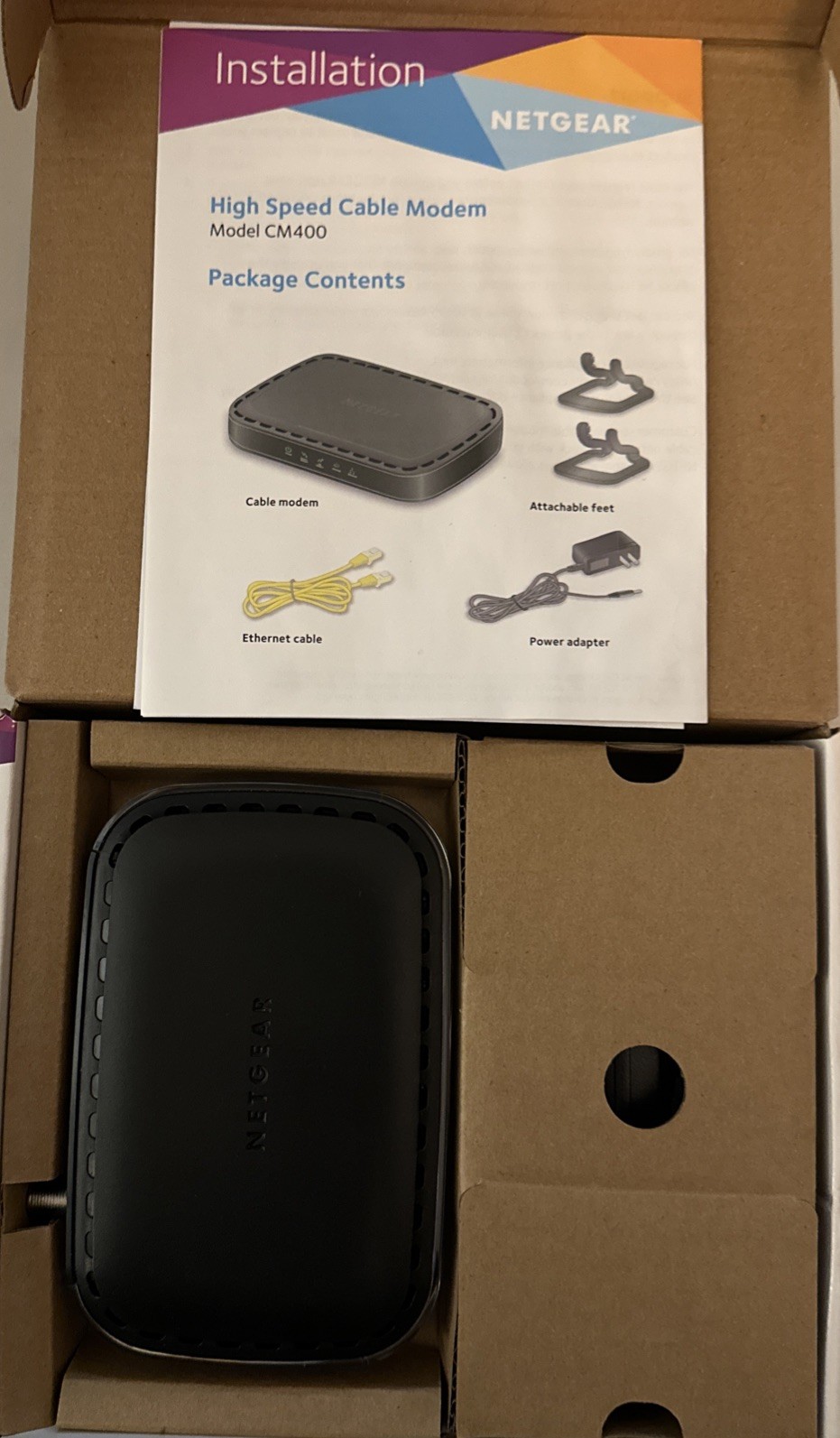 NEW Netgear DOCSIS 30 (CM400-100NAS) 340 Mbps High Speed Cable Modem